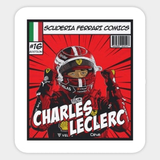 Charles Leclerc Comic Sticker